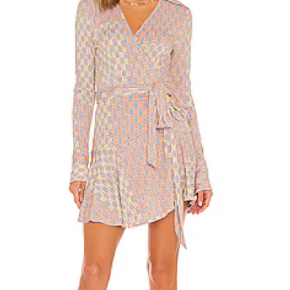 Free people rhetta wrap dress in light combo